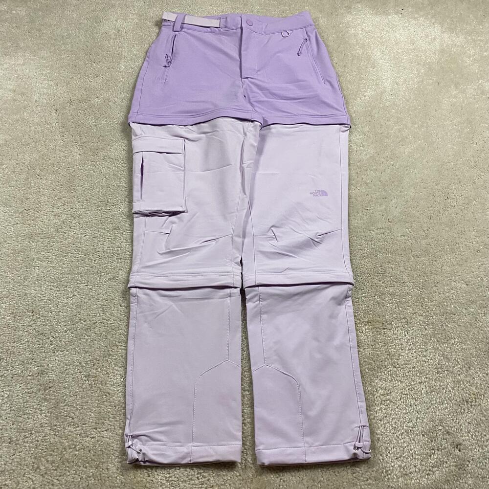 The North Face Bridgeway Pants Womens 0 Purple Convertible Zip Off Hiking - Picture 1 of 10